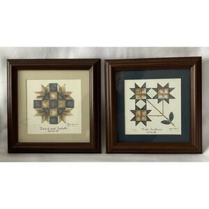 Vtg 1984 Quilt Classics Framed Art Prints Wall Hangings by Patti Cahoon Signed